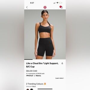 lululemon like a cloud bra